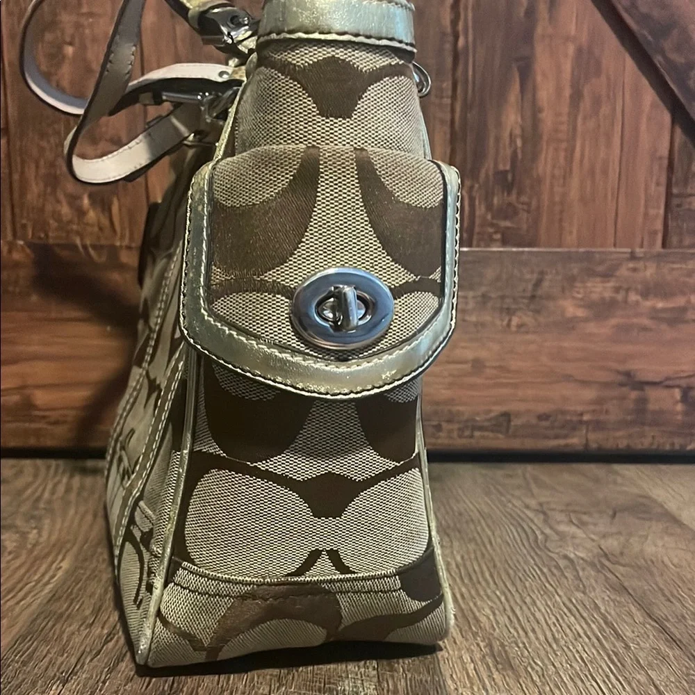 Coach Brown and Gold Tote Bag - Picture 6 of 12